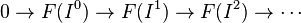 0\to F(I^0)\to F(I^1) \to F(I^2) \to\cdots