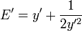  E' = y' + \frac{1}{2y'^2}