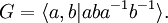 G=\langle a, b| ab a^{-1}b^{-1}\rangle.