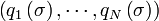 \left(q_1\left(\sigma\right),\cdots,q_N\left(\sigma\right)\right)