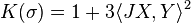 K(\sigma) = 1 + 3\langle JX,Y \rangle^2