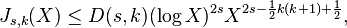 J_{s,k}(X)\le D(s,k)(\log X)^{2s}X^{2s-\frac12k(k+1)+\frac12},