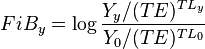  FiB_y = \log\frac{Y_y/(TE)^{TL_y}}{Y_0/(TE)^{TL_0}} 
