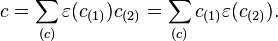 c=\sum_{(c)} \varepsilon(c_{(1)})c_{(2)} = \sum_{(c)} c_{(1)}\varepsilon(c_{(2)}).\;