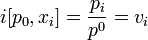 i[p_0,x_i]=\frac{p_i}{p^0}=v_i