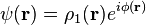 \psi (\mathbf{r})=\rho_1 (\mathbf{r})e^{i\phi(\mathbf{r})}