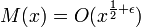 M(x) = O(x^{\frac12+\epsilon})