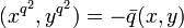 (x^{q^{2}}, y^{q^{2}}) = - \bar{q}(x, y)