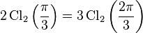 2\operatorname{Cl}_2\left(\frac{\pi}{3}\right)= 3\operatorname{Cl}_2\left(\frac{2\pi}{3}\right)