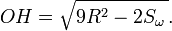  OH = \sqrt{9R^2- 2S_\omega \,}.