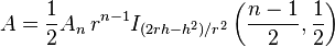 A =\frac{1}{2}A_{n} \, r^{n-1} I_{(2rh-h^2)/r^2} \left(\frac{n-1}{2}, \frac{1}{2} \right)