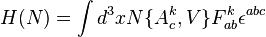 H (N) = \int d^3 x N \{ A_c^k , V \} F_{ab}^k \epsilon^{abc}