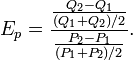 E_p =\frac{\frac{Q_2-Q_1}{(Q_1+Q_2)/2}}{\frac{P_2-P_1}{(P_1+P_2)/2}}.