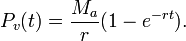 P_v(t)=\frac{M_a}{r}(1-e^{-rt}).