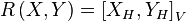 R\left(X,Y\right) = \left[X_H,Y_H\right]_V