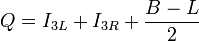  Q= I_{3L}+I_{3R}+\frac{B-L}{2}