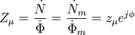 Z_\mu = \frac{\dot N}{\dot \Phi} = \frac{\dot {N}_m}{\dot {\Phi}_m} = z_\mu e^{j\phi}