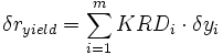 \delta r_{yield}  = \sum\limits_{i = 1}^m {KRD_i  \cdot \delta y_i } 