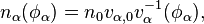 n_{\alpha}(\phi_{\alpha}) = n_0 v_{\alpha,0} v_{\alpha}^{-1}(\phi_{\alpha}),