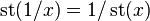  \operatorname{st}(1/x)  = 1 /  \operatorname{st}(x)  