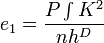 
e_1 = \frac{P \int K^2}{n h^D}
