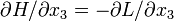 \partial H/\partial x_3=-\partial L/\partial x_3