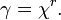 \gamma = \chi^r.