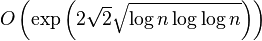 O\left(\exp\left(2 \sqrt 2 \sqrt{\log n \log \log n}\right)\right)