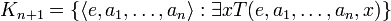 K_{n+1} = \{ \langle e, a_1, \ldots, a_n\rangle : \exists x T(e, a_1, \ldots, a_n, x)\}