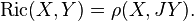 \operatorname{Ric}(X,Y) = \rho(X,JY).