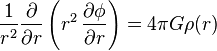 \frac{1}{r^2}\frac{\partial}{\partial r}\left(r^2\, \frac{\partial \phi}{\partial r}\right) = 4\pi G \rho(r)