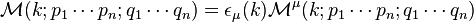 \mathcal{M}(k; p_1 \cdots p_n; q_1 \cdots q_n) = \epsilon_{\mu}(k) \mathcal{M}^{\mu}(k; p_1 \cdots p_n; q_1 \cdots q_n)