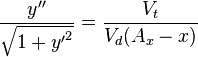  \frac{y''}{\sqrt{1+{y'}^2}}=\frac{V_t}{V_d(A_x-x)} 