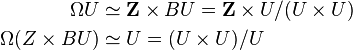 \begin{align}
\Omega U &\simeq \mathbf{Z}\times BU = \mathbf{Z}\times U/(U \times U)\\
\Omega(Z\times BU)& \simeq U = (U \times U)/U
\end{align}