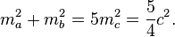 m_a^2 + m_b^2 = 5m_c^2 = \frac{5}{4}c^2.