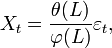  X_t = \frac{\theta (L) }{\varphi (L)}\varepsilon_t,