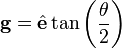 \mathbf{g} = \hat{\mathbf{e}}\tan\left(\frac{\theta}{2}\right)