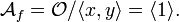  \mathcal{A}_f = \mathcal{O} / \langle x, y \rangle = \langle 1 \rangle . 