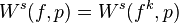 W^s(f,p) = W^s(f^k,p)