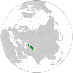 Location of  Uzbekistan  (green)