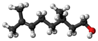 Ball-and-stick model of the (+)-citronellol molecule