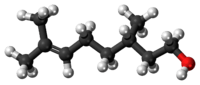 Ball-and-stick model of the (-)-citronellol molecule