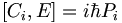 [C_i,E]=i\hbar P_i