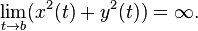 \lim_{t\rightarrow b}(x^2(t)+y^2(t))=\infty.