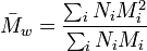 \bar{M}_w=\frac{\sum_i N_iM_i^2}{\sum_i N_iM_i}