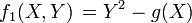 f_1(X, Y)\, = Y^2 - g(X)