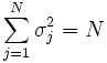  \sum_{j=1}^N \sigma_j^2 = N 