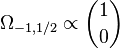 \Omega_{-1,1/2}\propto\binom 1 0