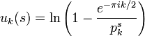 u_k(s)=\ln\left(1-\frac{e^{-\pi i k/2}}{p_k^s} \right)