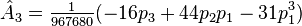 \hat{A}_3 = \tfrac1{967680}(-16p_3 + 44p_2p_1 - 31 p_1^3)